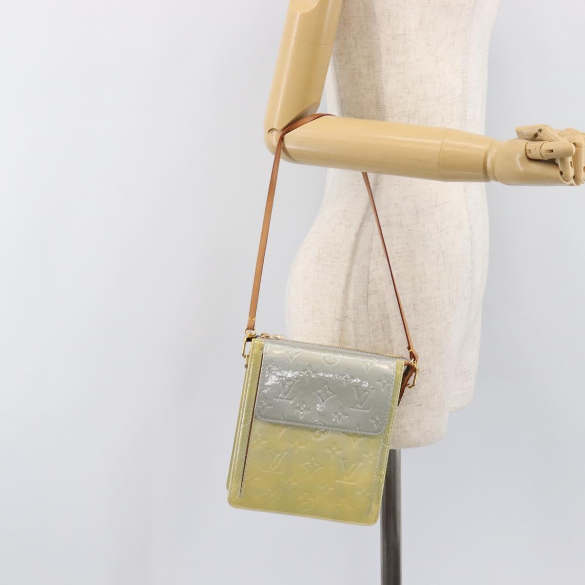 LOUIS VUITTON Monogram Vernis Motto Accessory Pouch Gris M91030 LV Auth 202054