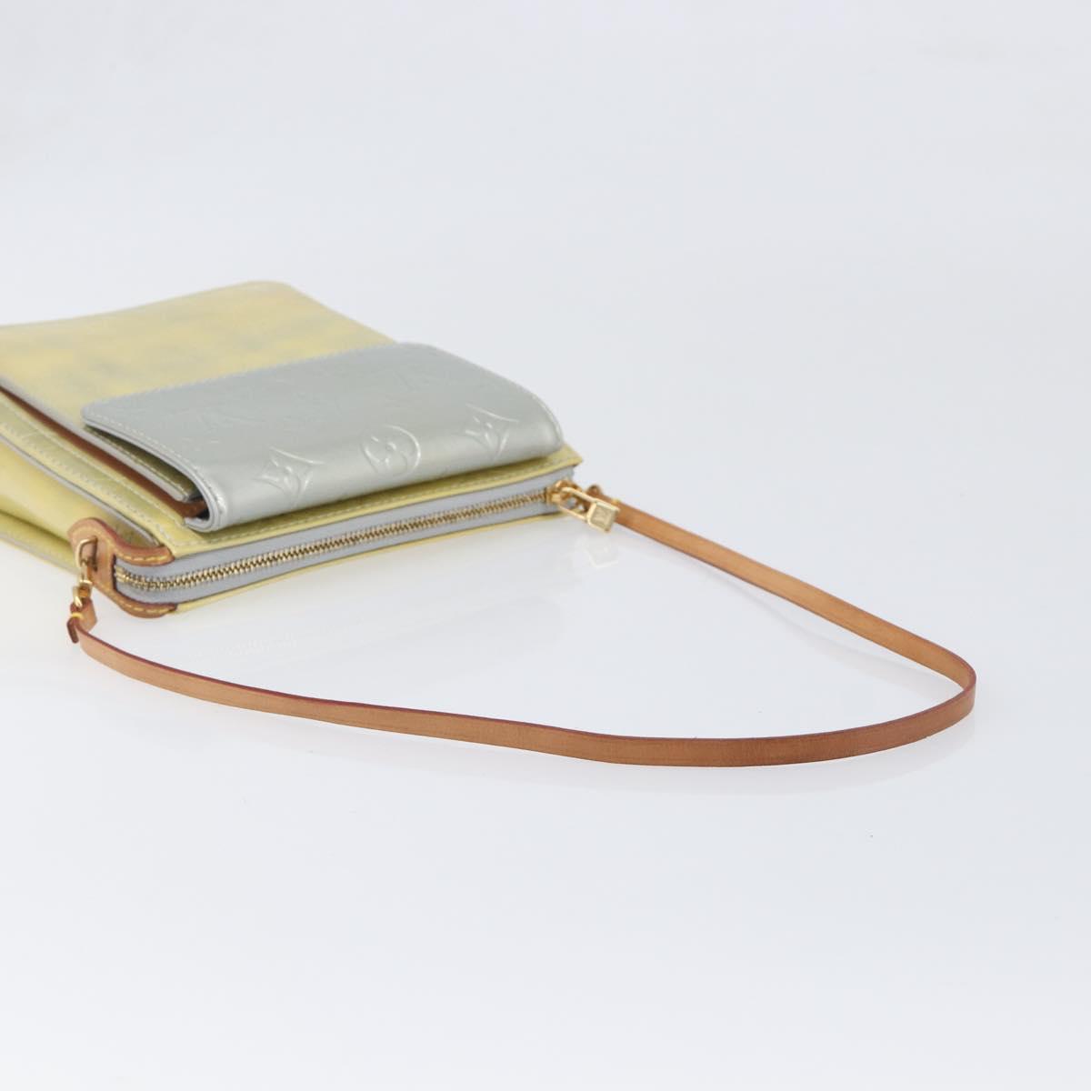 LOUIS VUITTON Monogram Vernis Motto Accessory Pouch Gris M91030 LV Auth 202054