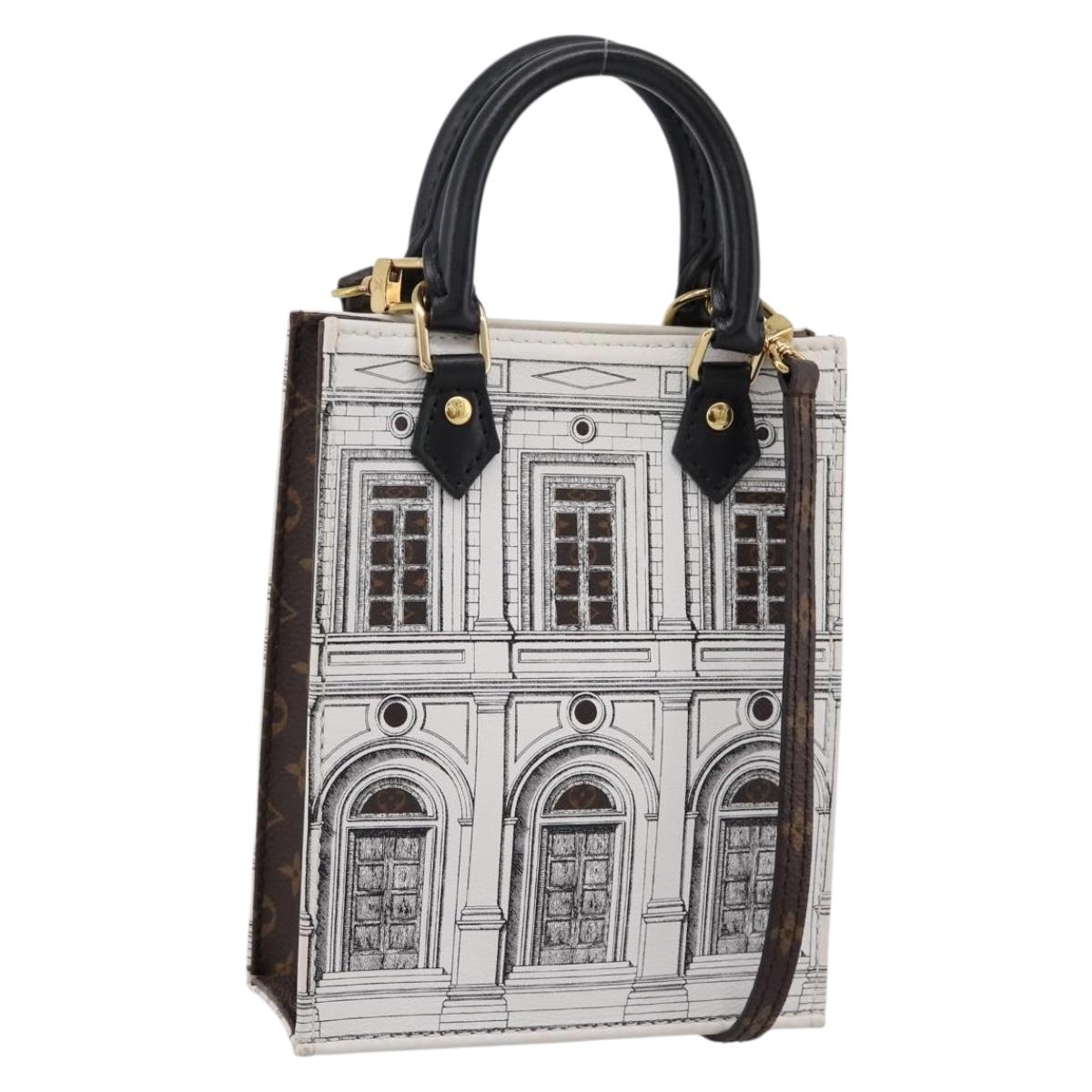 LOUIS VUITTON Monogram Fornasetti Petit Sac Plat Bag M80991 LV Auth 202068SAM