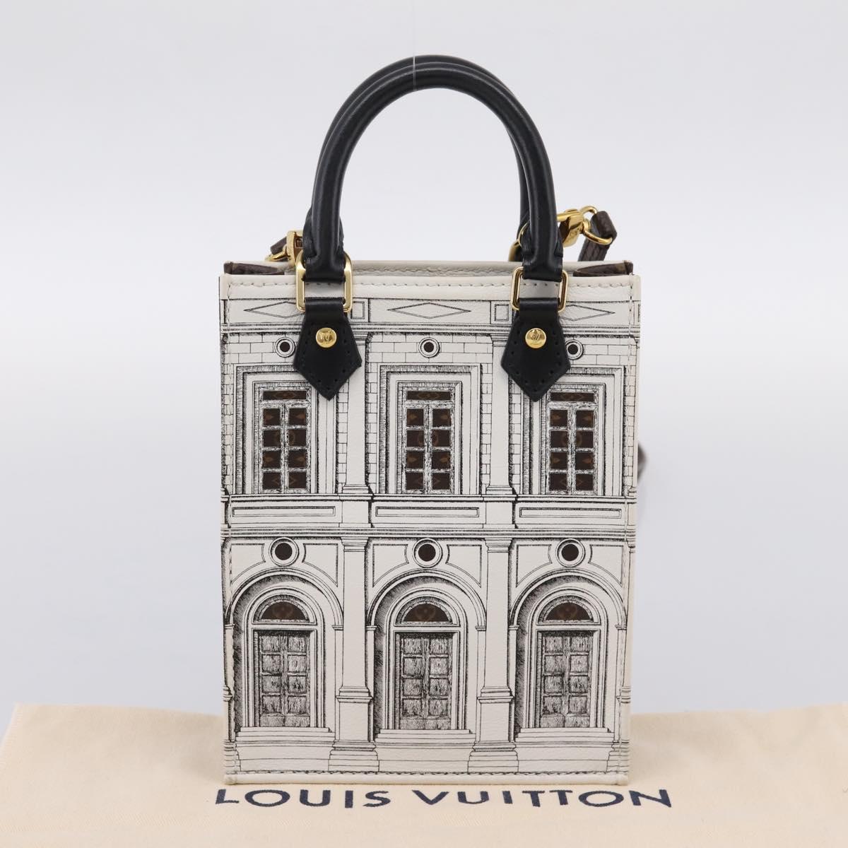 LOUIS VUITTON Monogram Fornasetti Petit Sac Plat Bag M80991 LV Auth 202068SAM