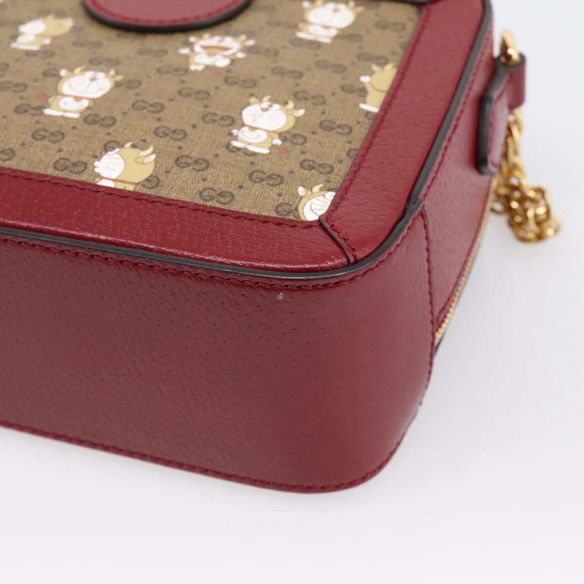 GUCCI Micro GG Supreme Doraemon Collaboration Bag PVC Beige 655596 Auth 202069M