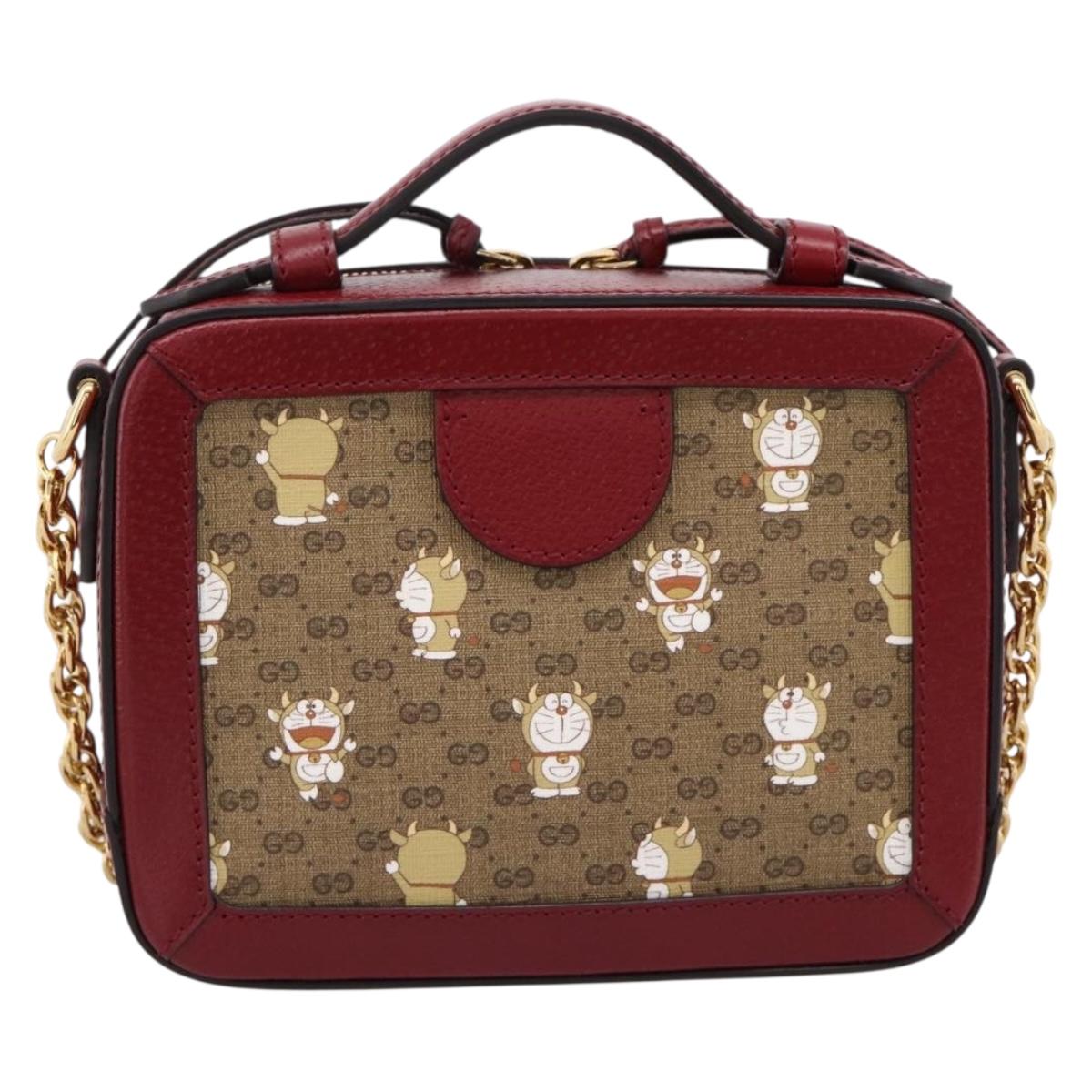 GUCCI Micro GG Supreme Doraemon Collaboration Bag PVC Beige 655596 Auth 202069M