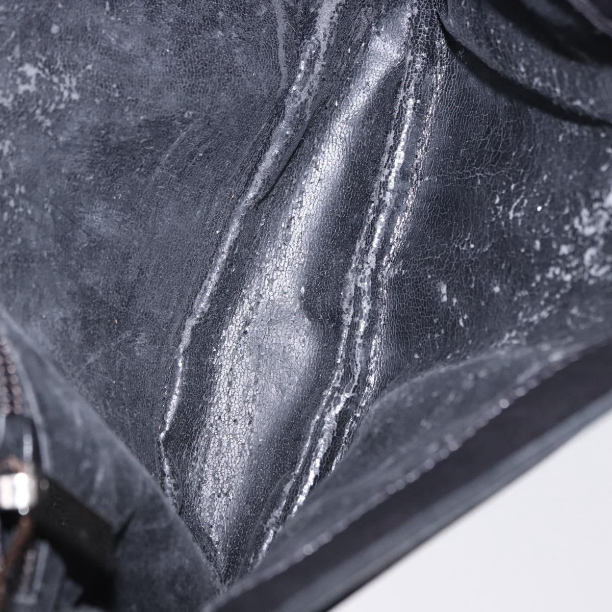 BOTTEGA VENETA INTRECCIATO Shoulder Bag Fur Black Auth 202071