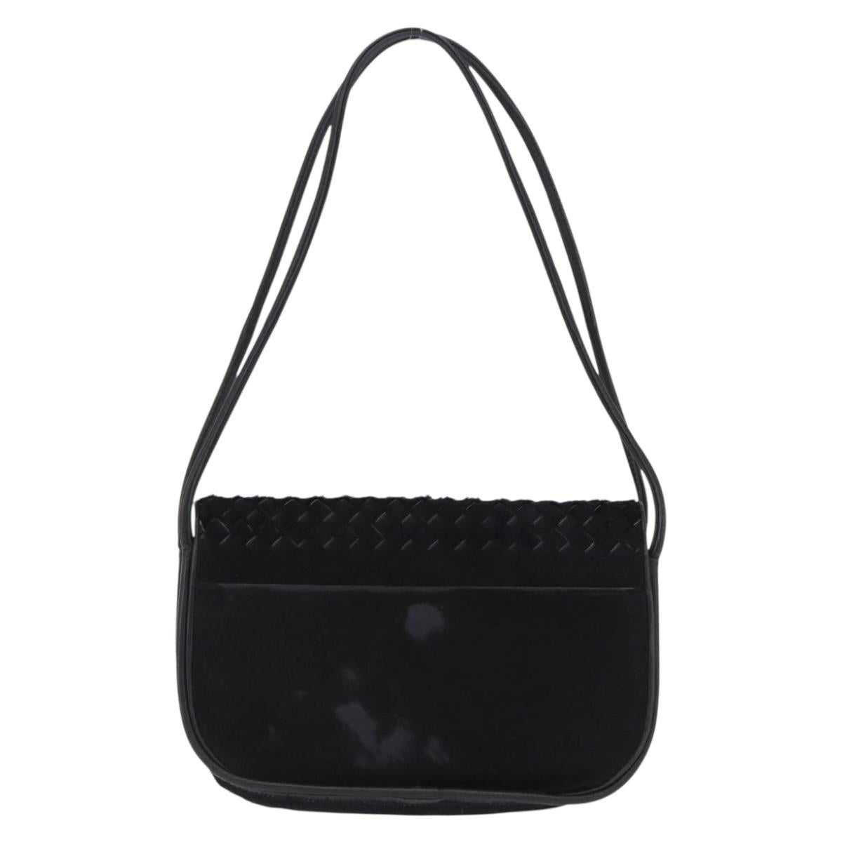 BOTTEGA VENETA INTRECCIATO Shoulder Bag Fur Black Auth 202071