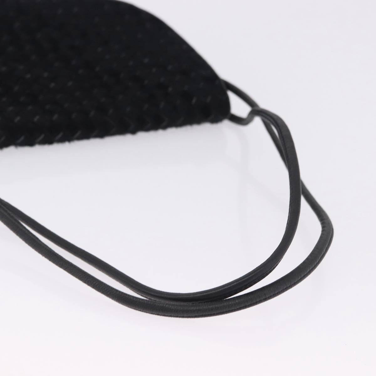 BOTTEGA VENETA INTRECCIATO Shoulder Bag Fur Black Auth 202071