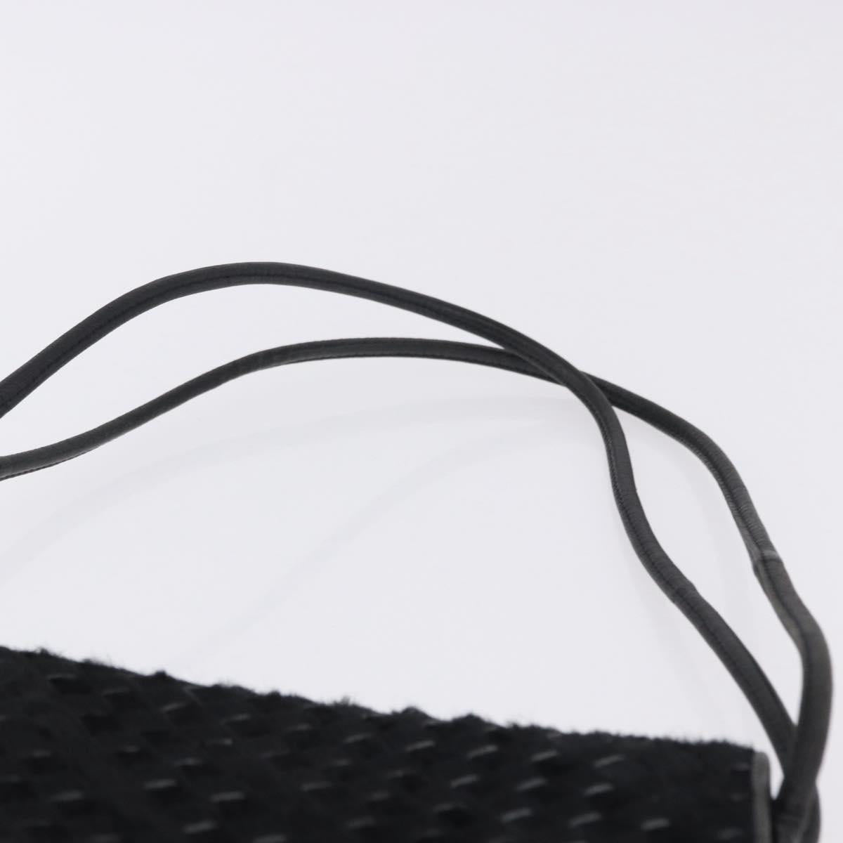 BOTTEGA VENETA INTRECCIATO Shoulder Bag Fur Black Auth 202071