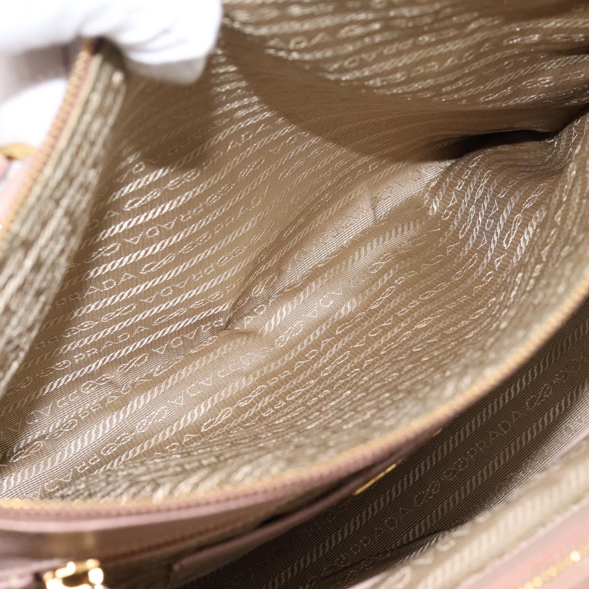 PRADA Galleria Hand Bag Saffiano 2way Pink Gold Tone Auth 202076V