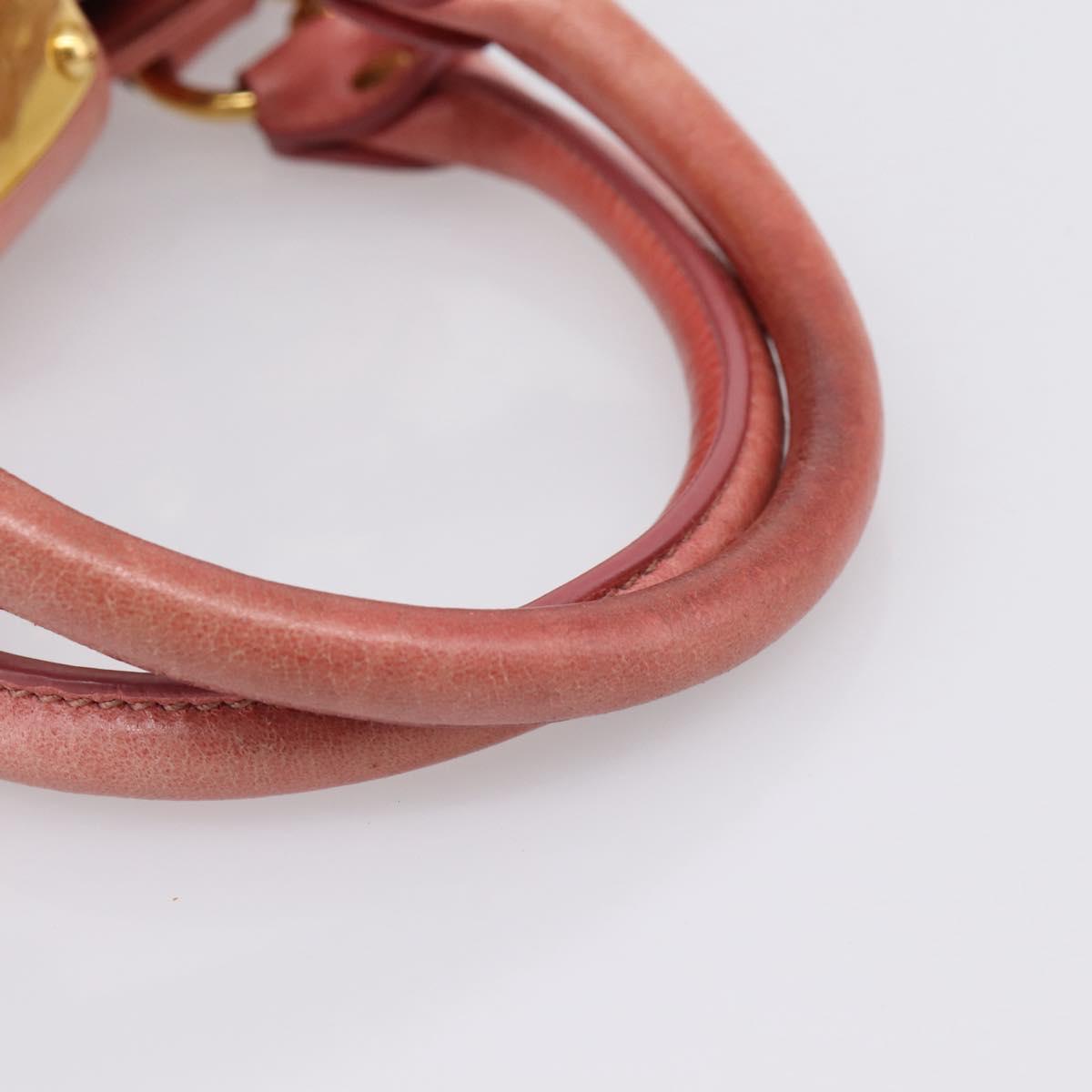 Miu Miu Vitellolux Hand Bag Leather 2way Pink Gold Tone Auth 202077V