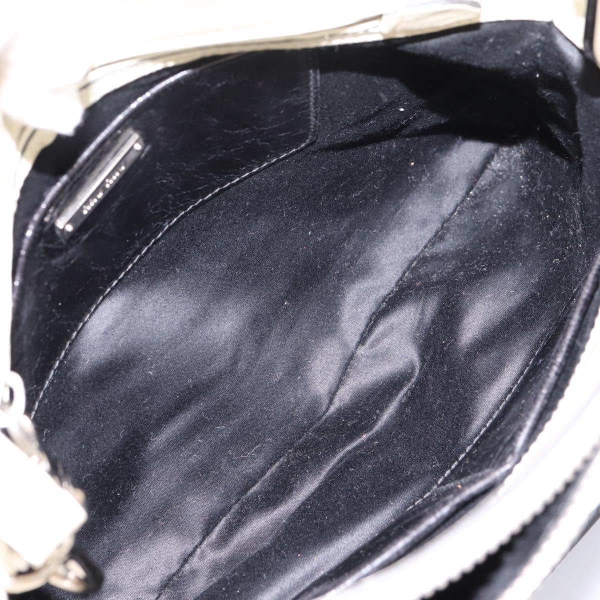 Miu Miu Vitellolux Hand Bag Leather 2way Black White Auth 202079V
