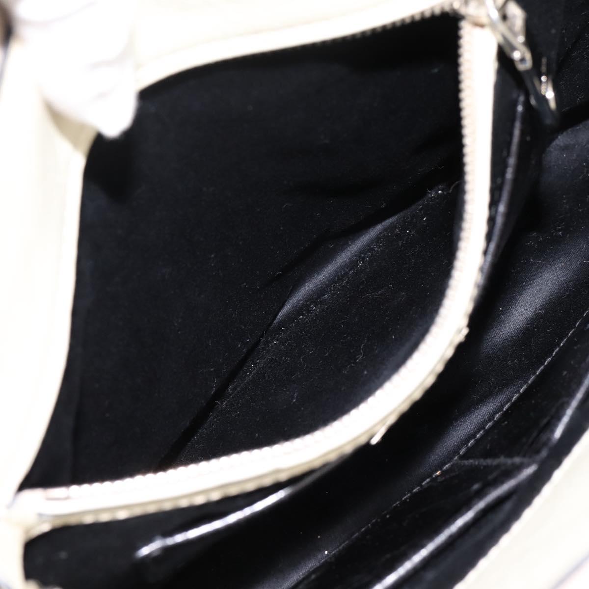 Miu Miu Vitellolux Hand Bag Leather 2way Black White Auth 202079V
