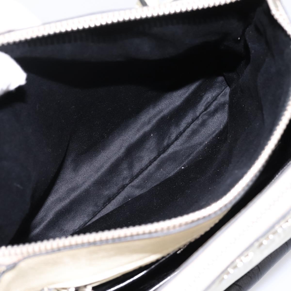 Miu Miu Vitellolux Hand Bag Leather 2way Black White Auth 202079V