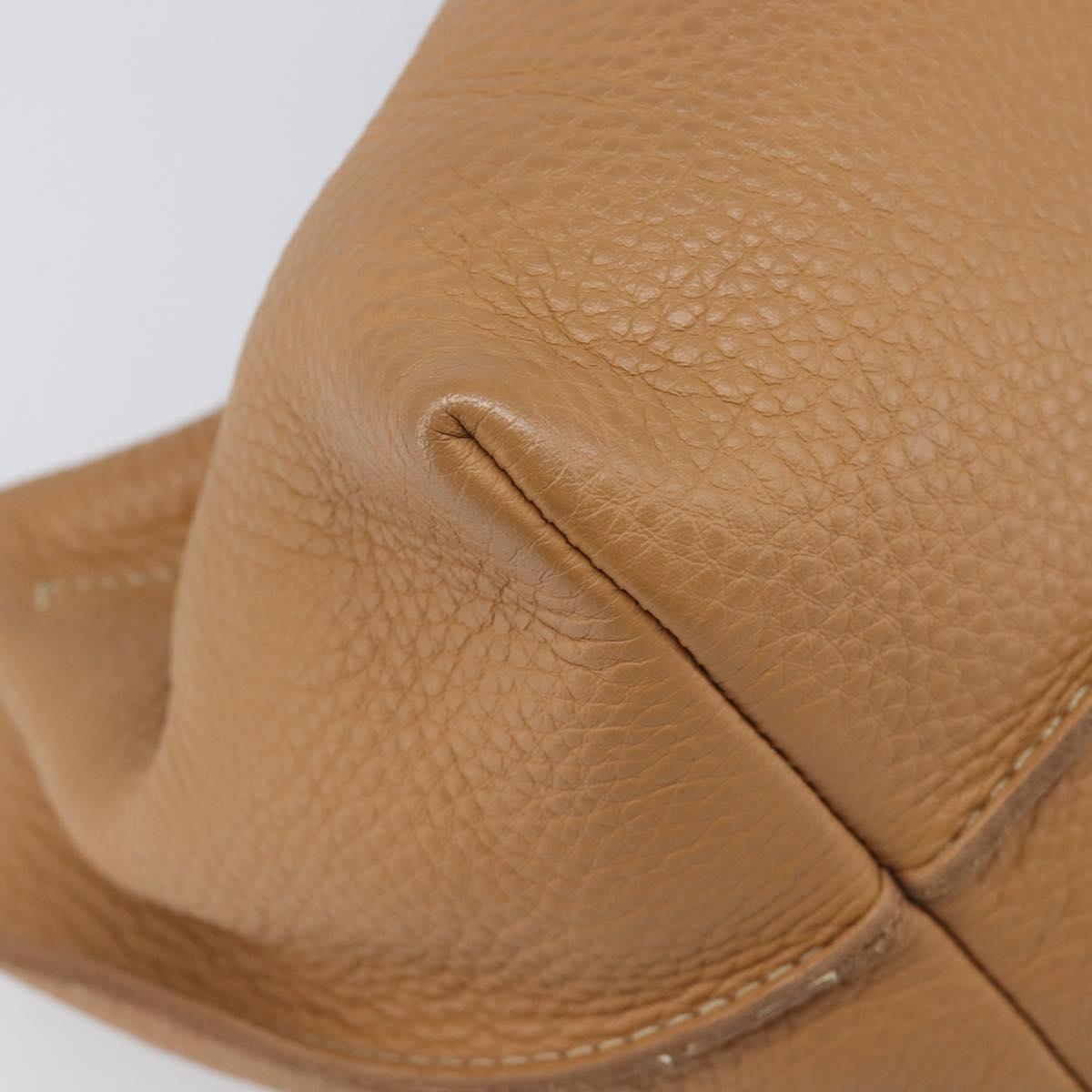 Miu Miu Tote Bag Leather Brown Beige Auth 202080V