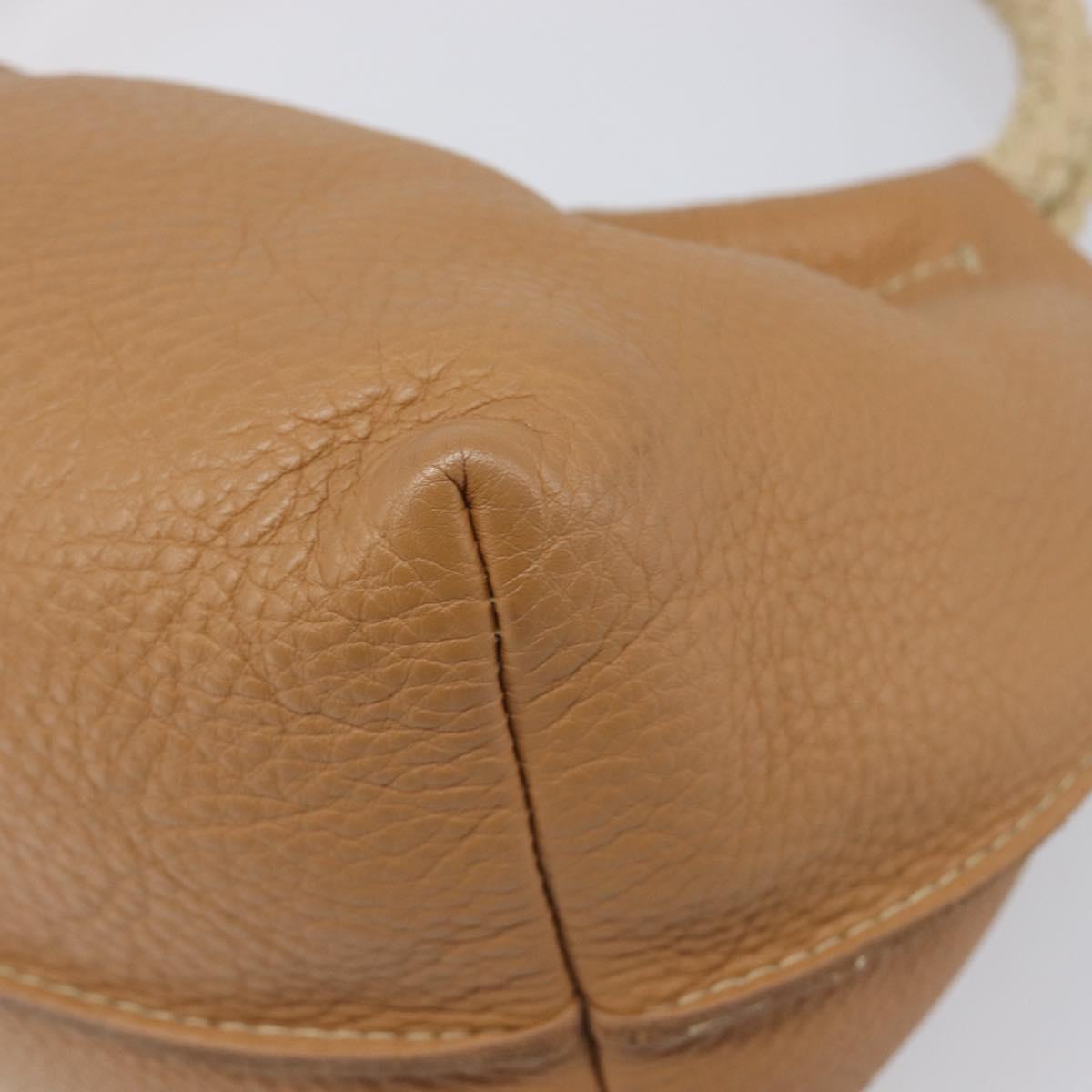 Miu Miu Tote Bag Leather Brown Beige Auth 202080V