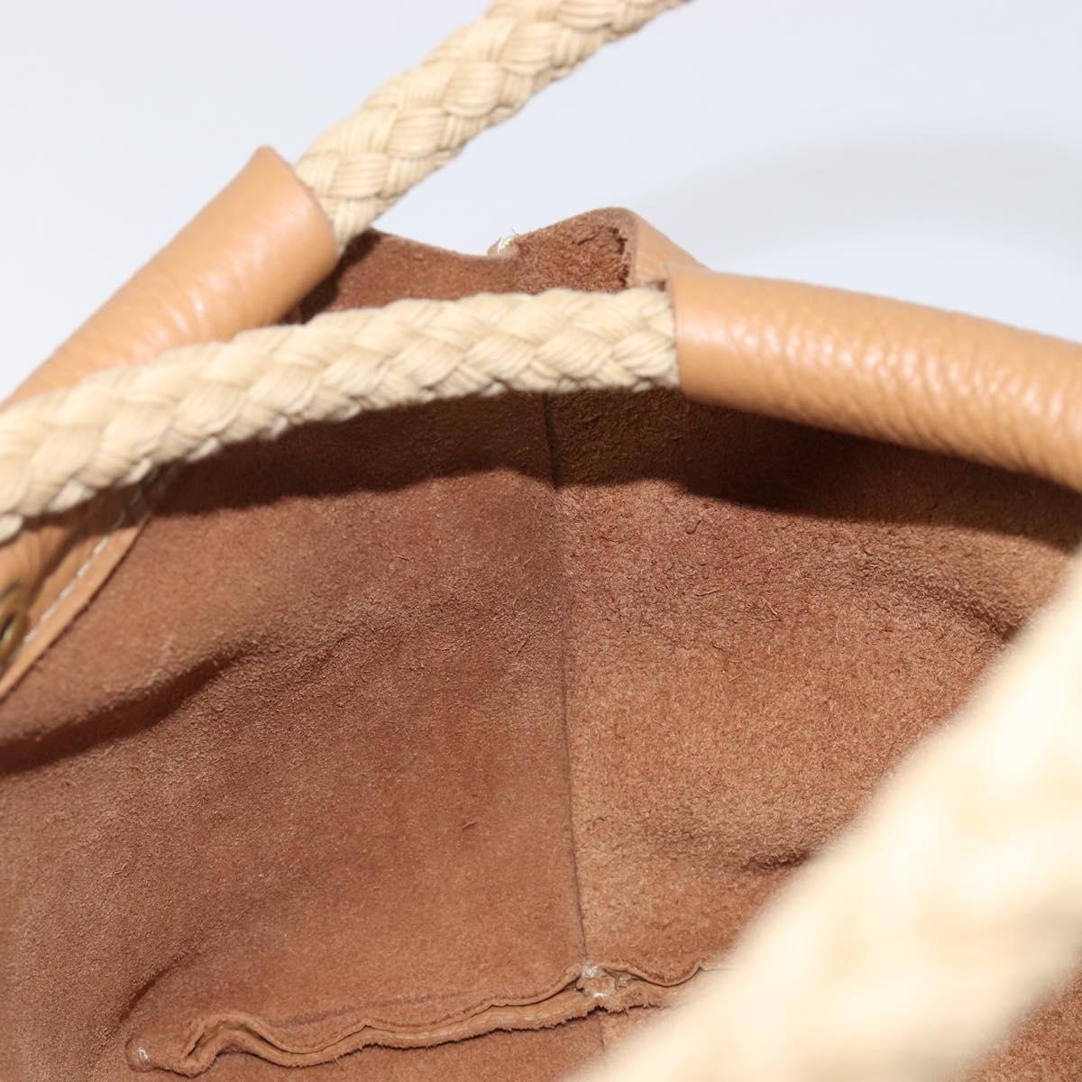 Miu Miu Tote Bag Leather Brown Beige Auth 202080V