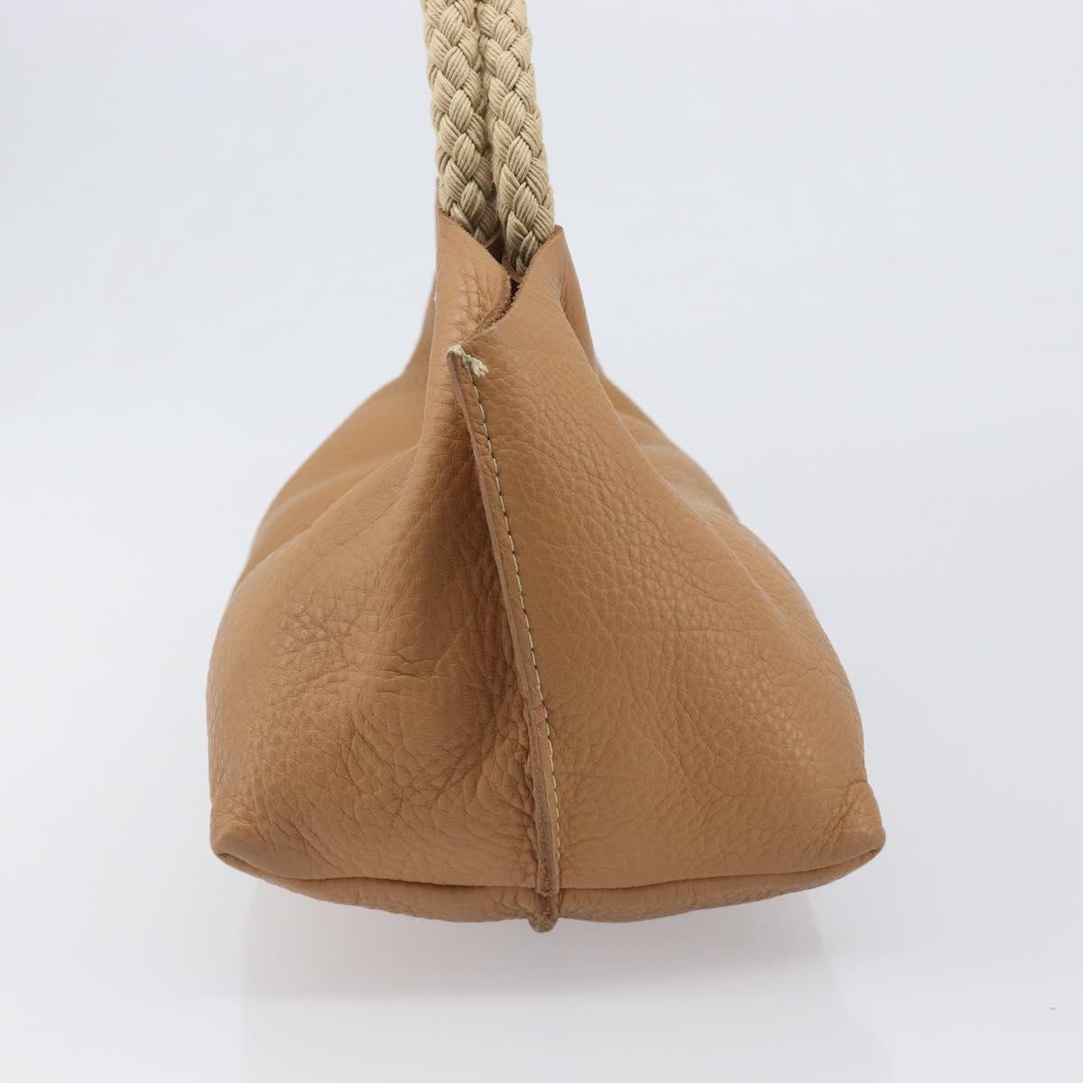 Miu Miu Tote Bag Leather Brown Beige Auth 202080V