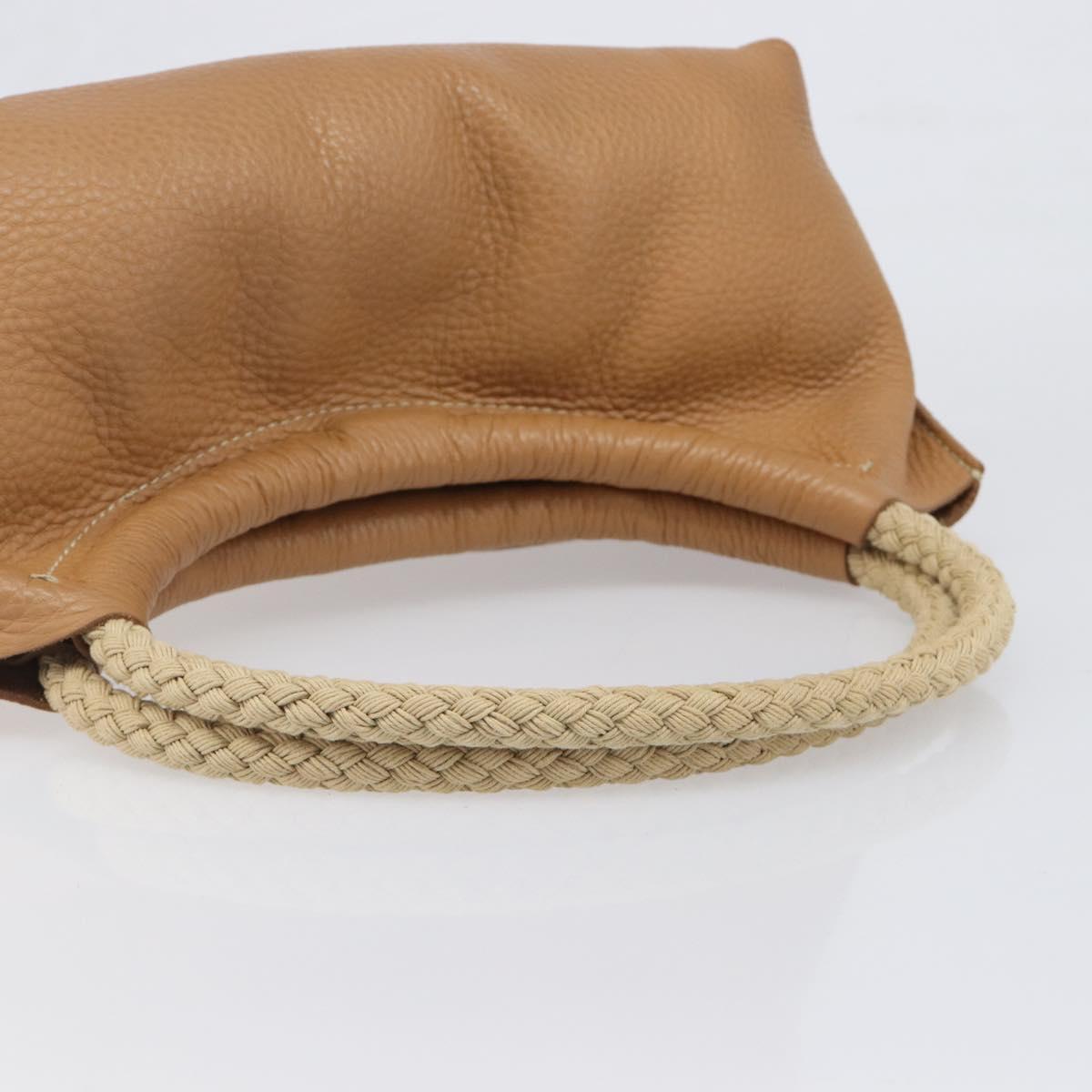 Miu Miu Tote Bag Leather Brown Beige Auth 202080V