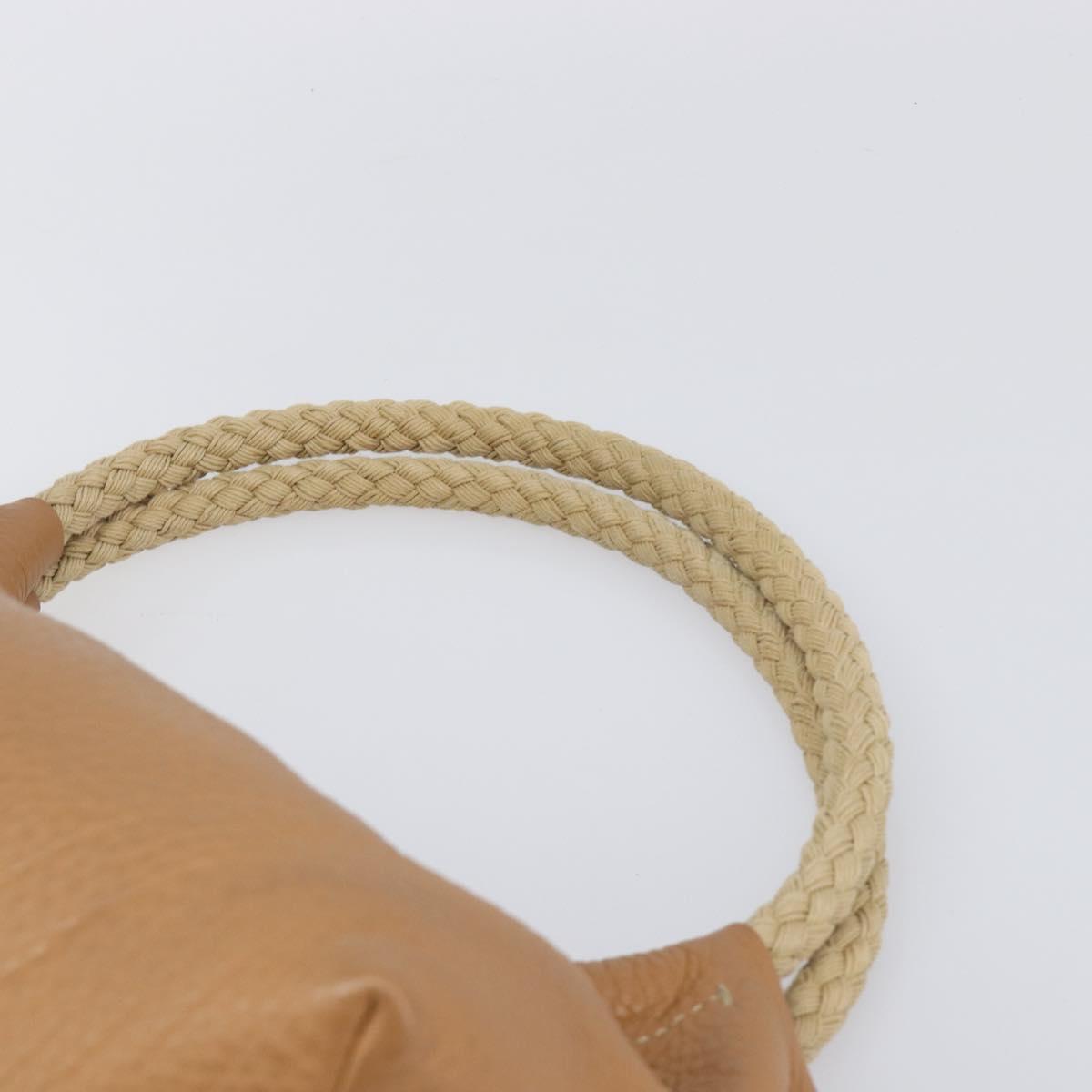 Miu Miu Tote Bag Leather Brown Beige Auth 202080V
