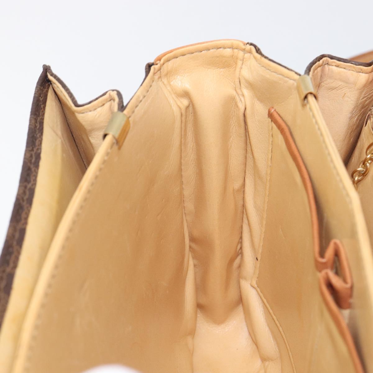 CELINE Macadam Horse Carriage Shoulder Bag PVC Brown Gold Tone Auth 202089A