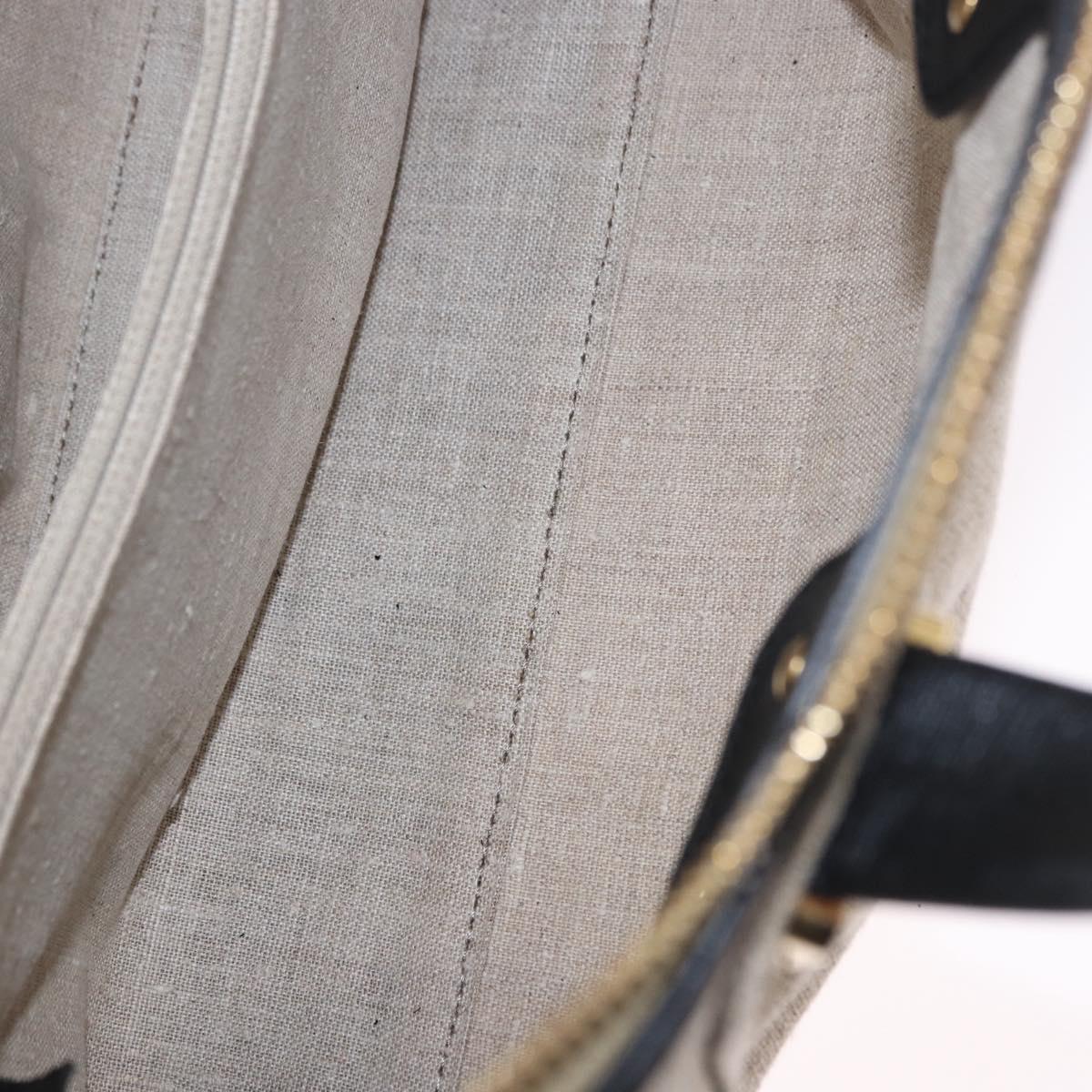 FENDI Chameleon Hand Bag Canvas 2way Beige Gold Tone 8BL114 Auth 202092