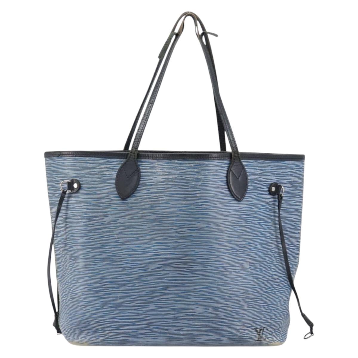 LOUIS VUITTON Epi Denim Neverfull MM Tote Bag Blue M51053 LV Auth 202097