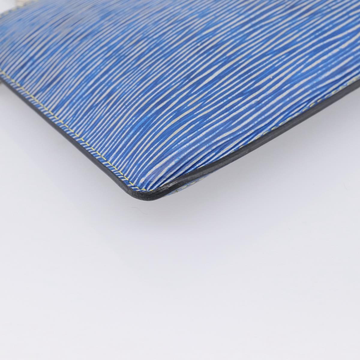 LOUIS VUITTON Epi Denim Neverfull MM Pouch Blue LV Auth 202098A