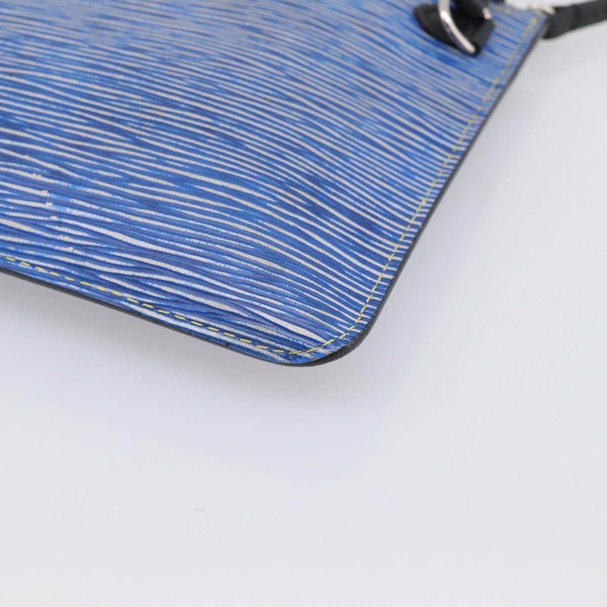 LOUIS VUITTON Epi Denim Neverfull MM Pouch Blue LV Auth 202098A
