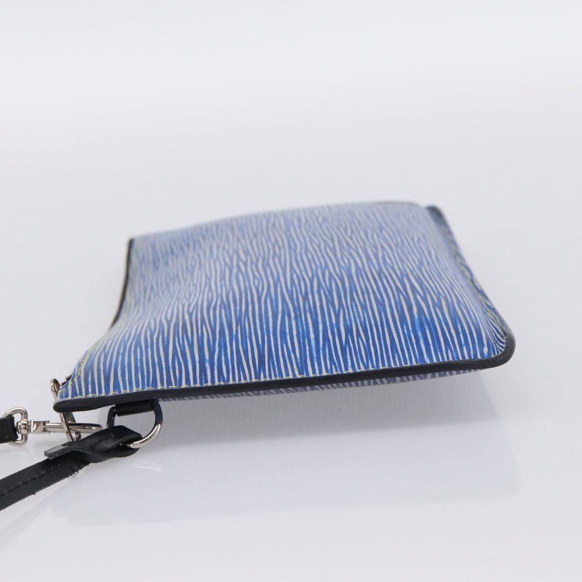 LOUIS VUITTON Epi Denim Neverfull MM Pouch Blue LV Auth 202098A