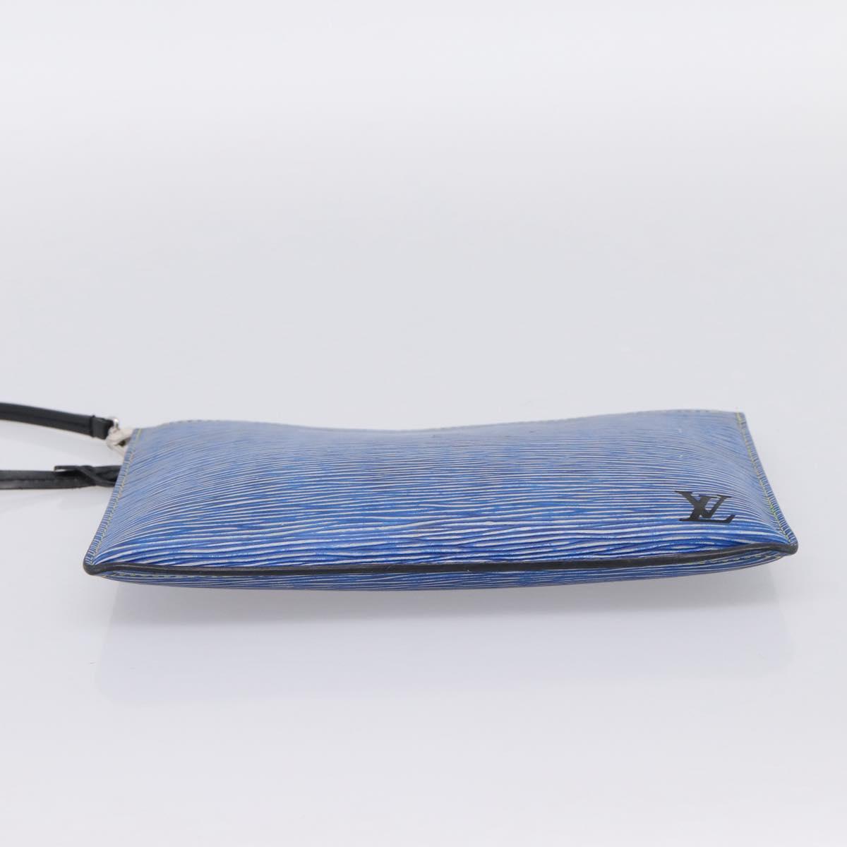LOUIS VUITTON Epi Denim Neverfull MM Pouch Blue LV Auth 202098A