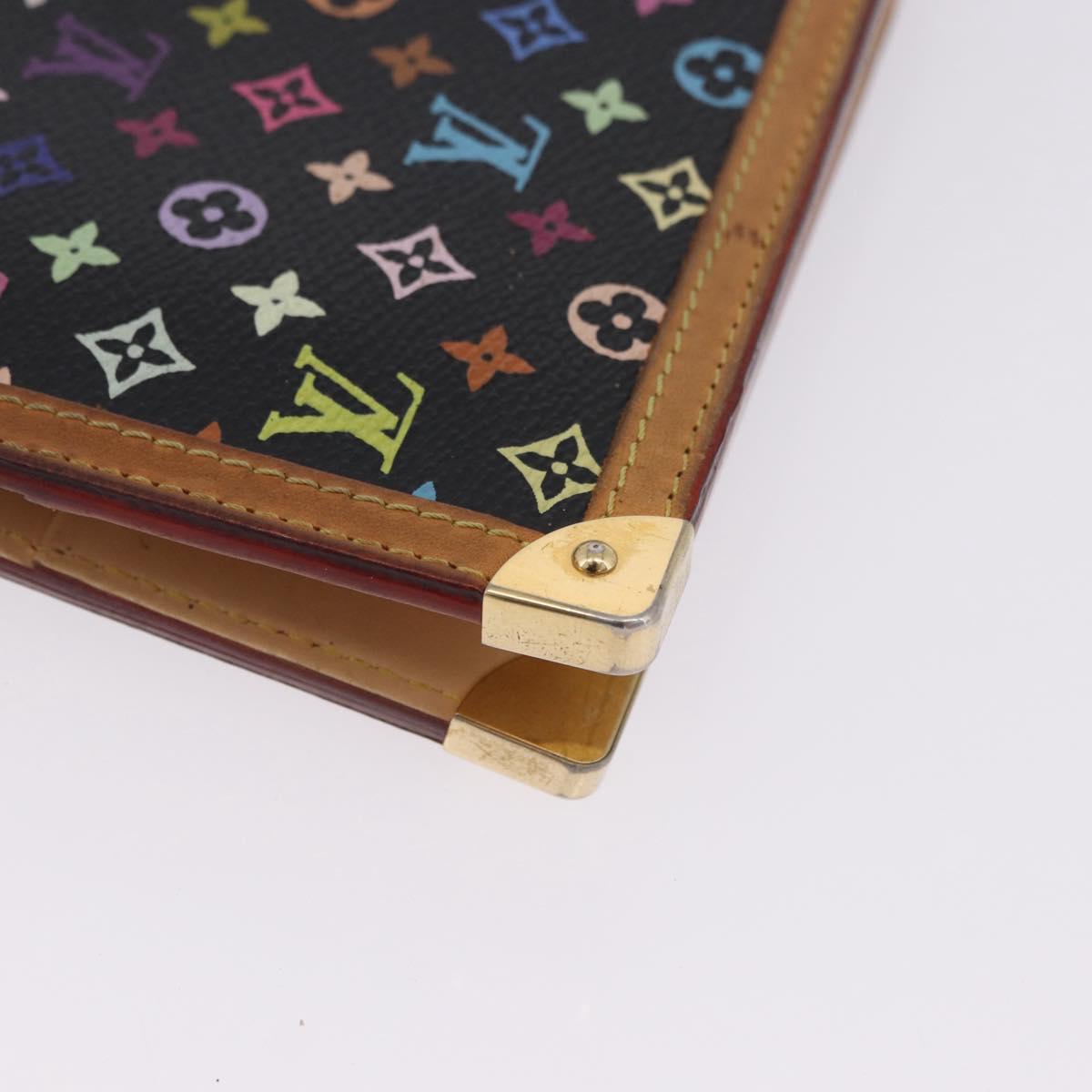 LOUIS VUITTON Monogram Multicolor Agenda GM Cover Black R20893 LV Auth 202101V