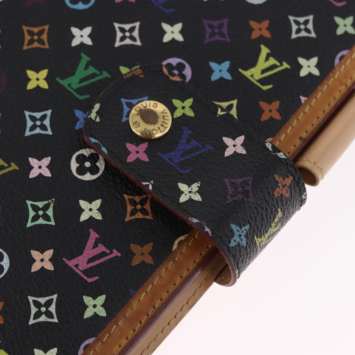 LOUIS VUITTON Monogram Multicolor Agenda GM Cover Black R20893 LV Auth 202101V
