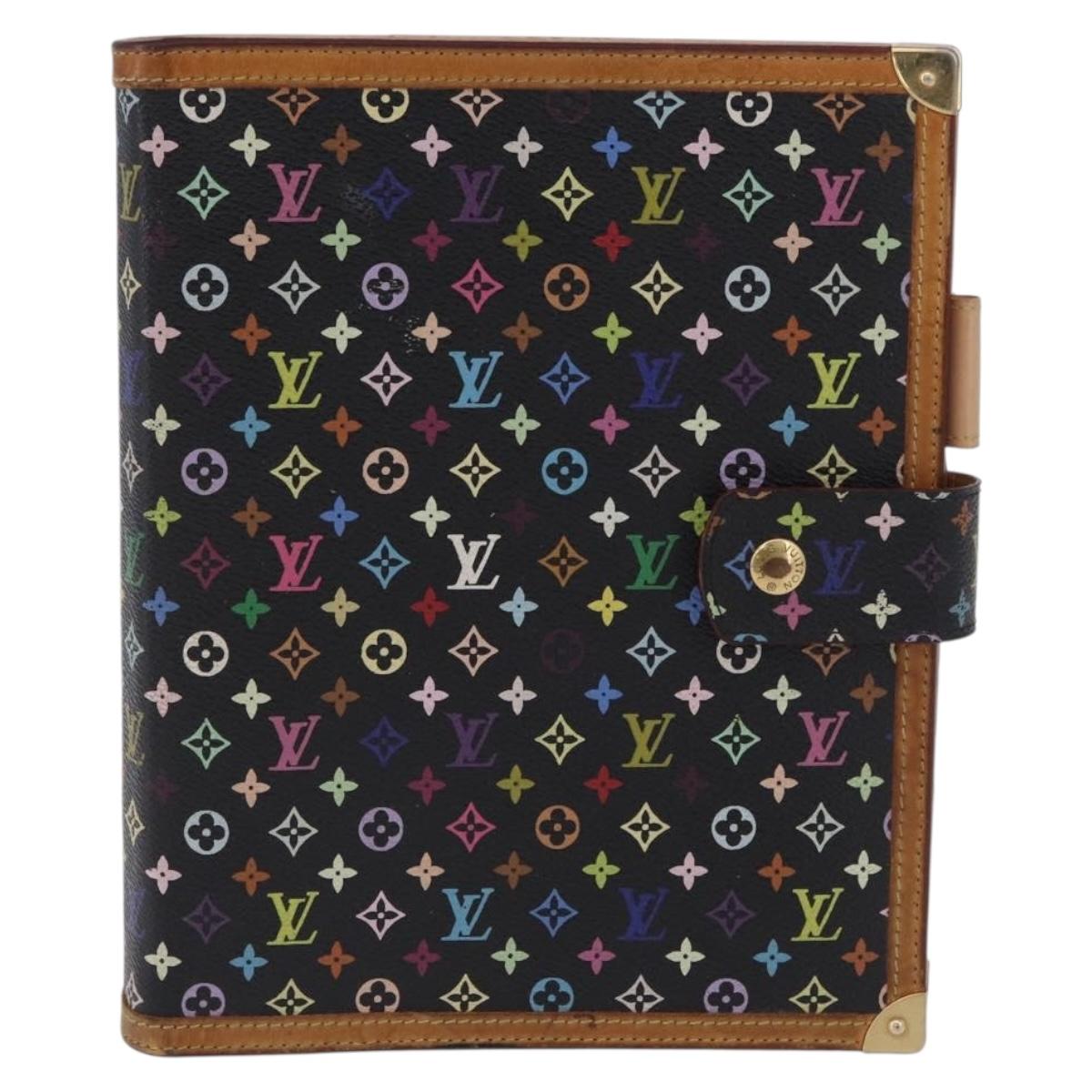 LOUIS VUITTON Monogram Multicolor Agenda GM Cover Black R20893 LV Auth 202101V