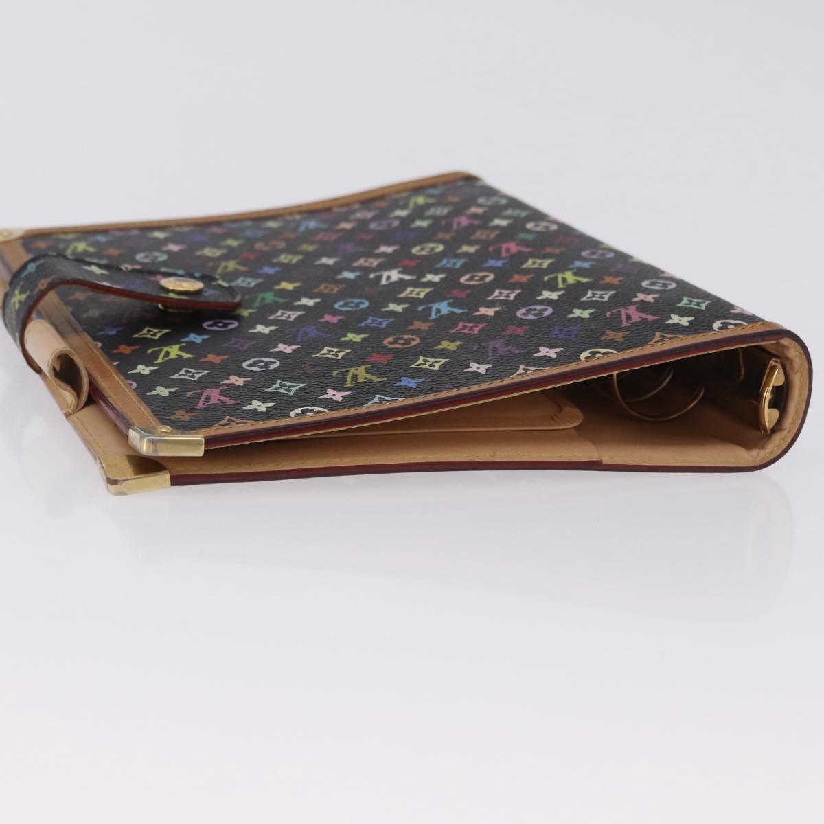 LOUIS VUITTON Monogram Multicolor Agenda GM Cover Black R20893 LV Auth 202101V