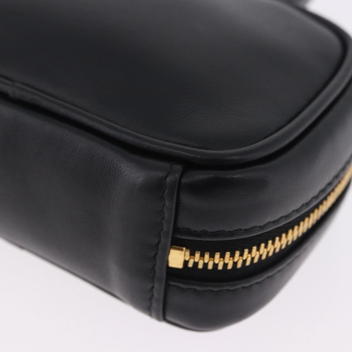 Miu Miu Beau Pouch Leather Black Gold Auth 202103M