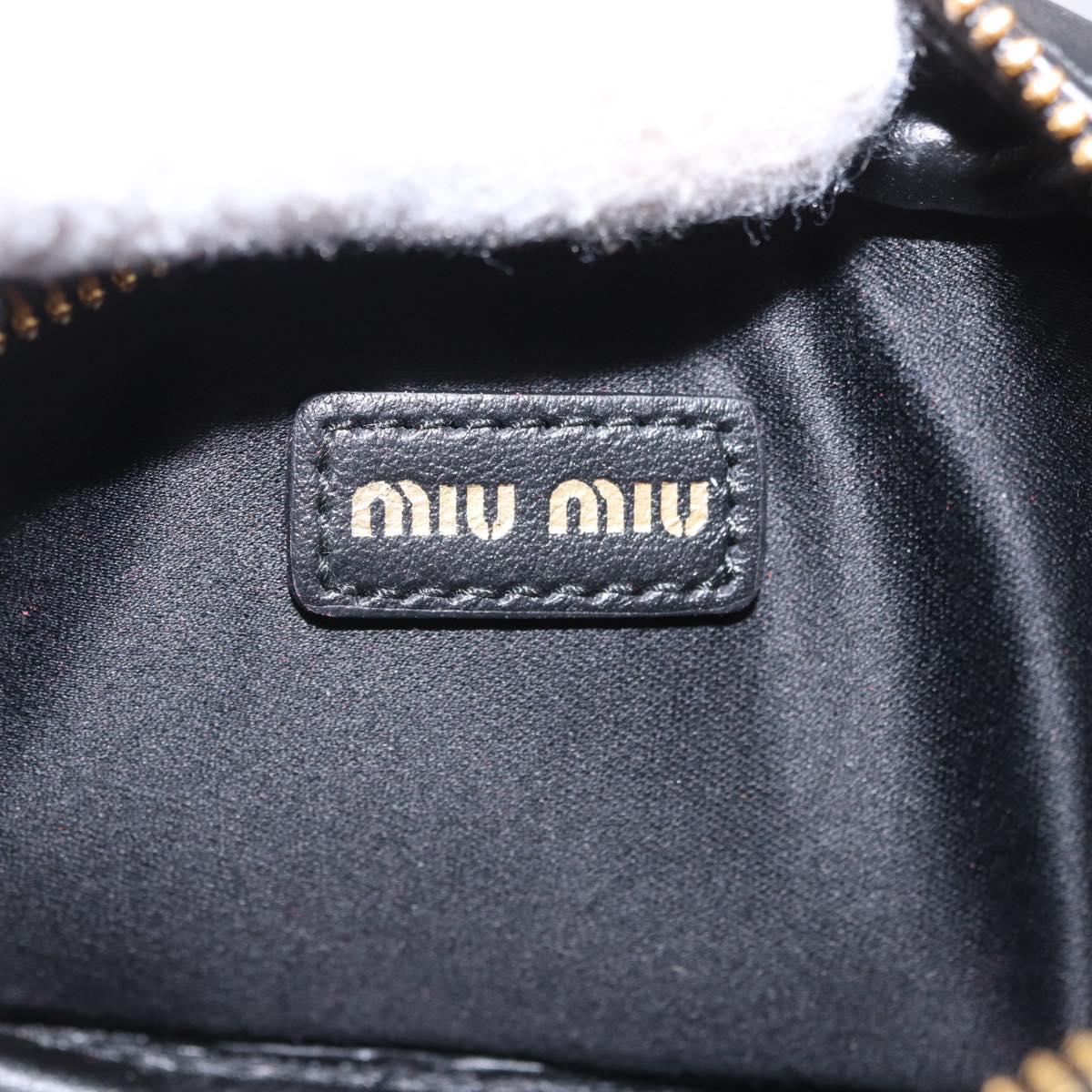 Miu Miu Beau Pouch Leather Black Gold Auth 202103M