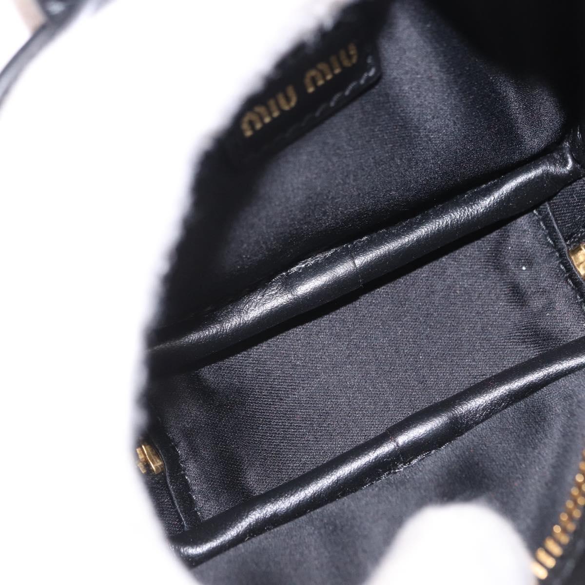 Miu Miu Beau Pouch Leather Black Gold Auth 202103M