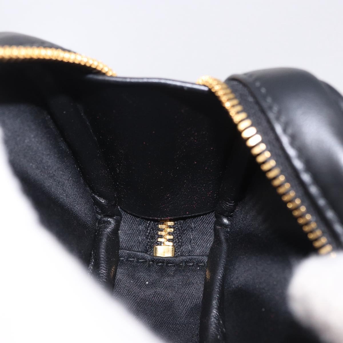 Miu Miu Beau Pouch Leather Black Gold Auth 202103M