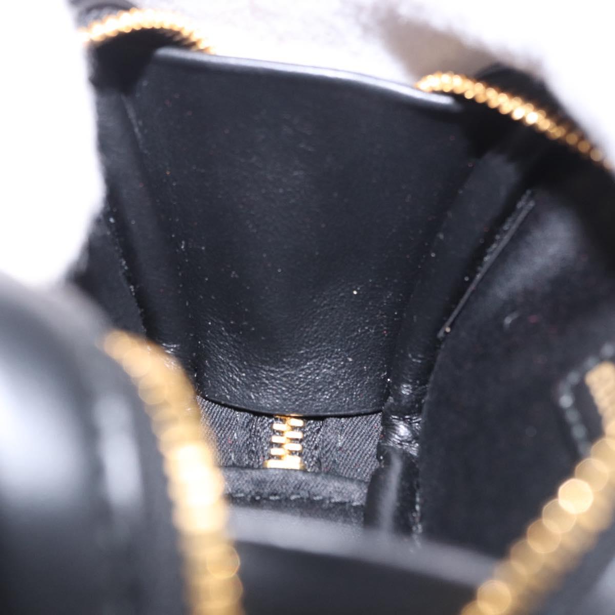 Miu Miu Beau Pouch Leather Black Gold Auth 202103M