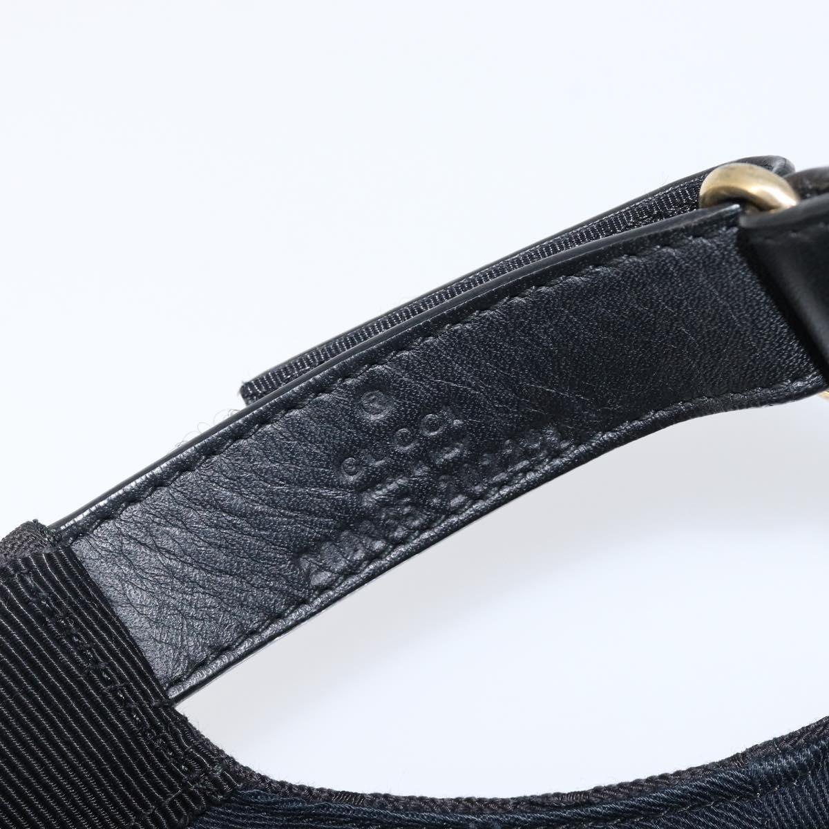 GUCCI GG Canvas Web Sherry Line Cap Black Gold Tone 200035 Auth 202104A
