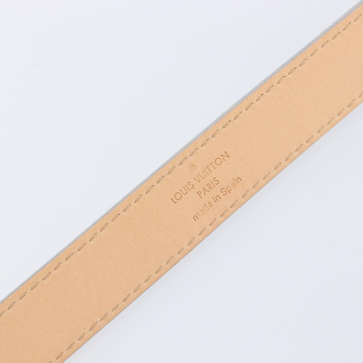 LOUIS VUITTON Ceinture Narrow Belt Leather 80/32 Silver LV Auth 202107