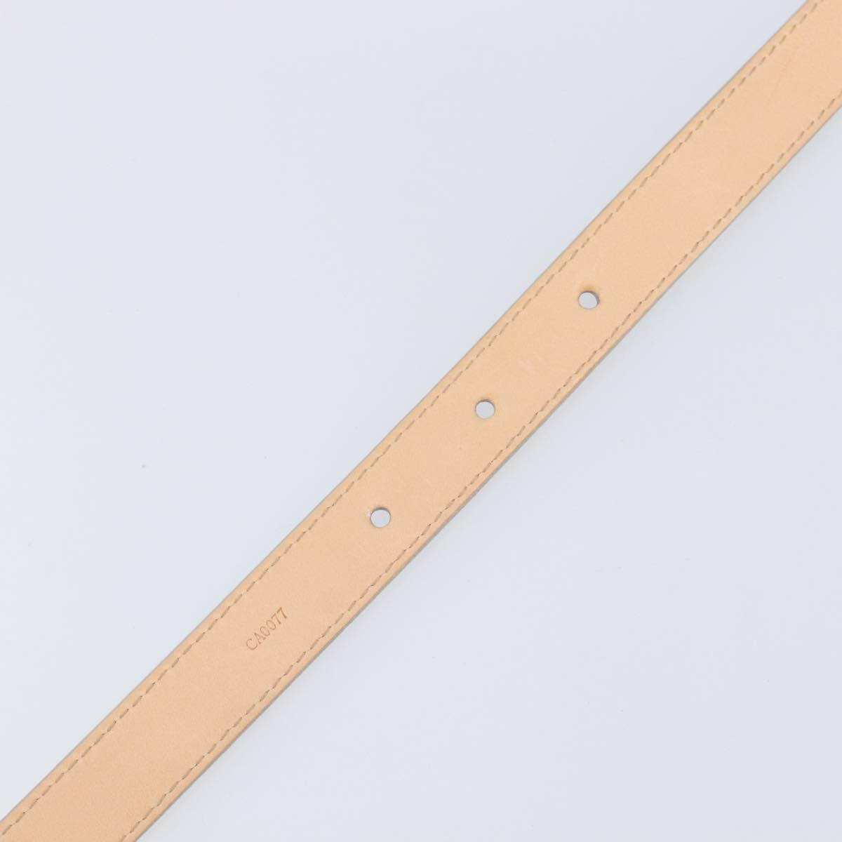 LOUIS VUITTON Ceinture Narrow Belt Leather 80/32 Silver LV Auth 202107