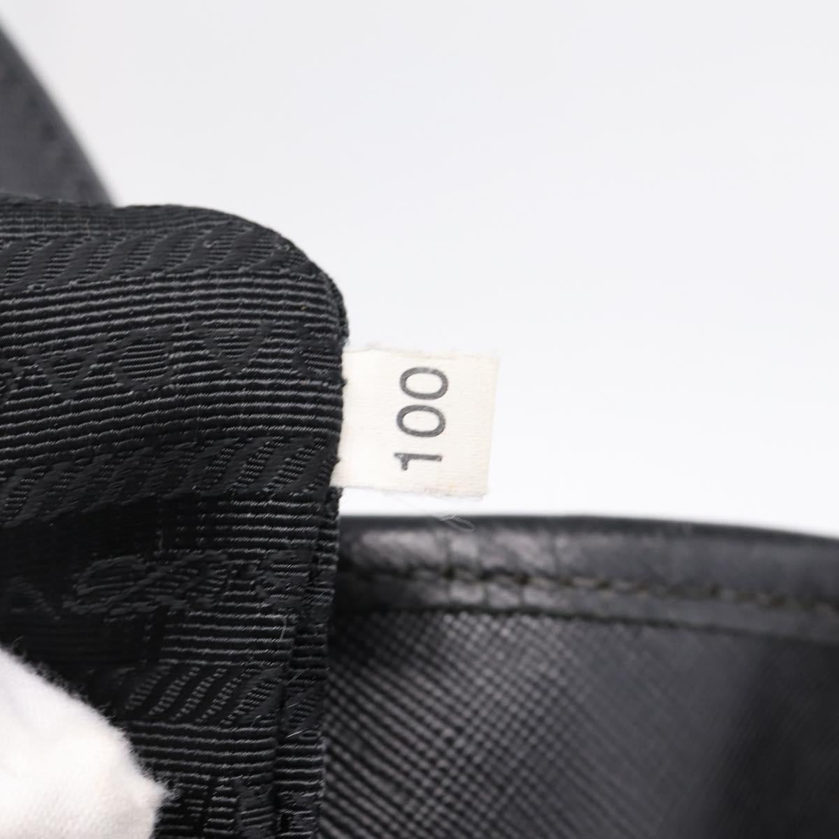 PRADA Hand Bag Nylon 2way Black Gold Tone Auth 202114