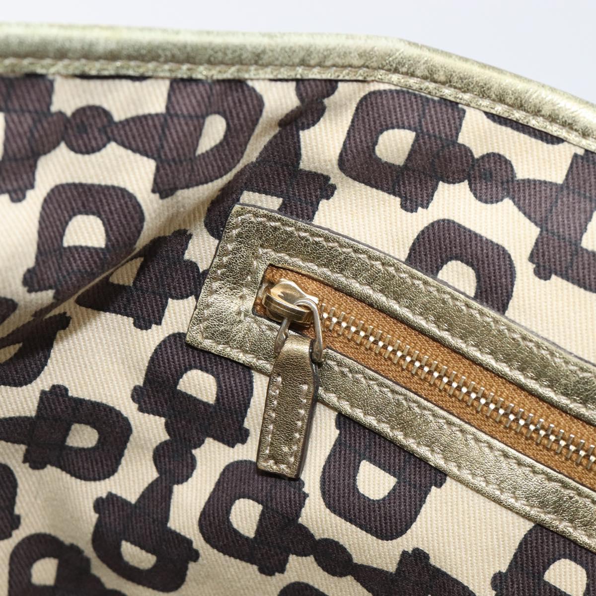 GUCCI GG Canvas Tote Bag Beige Gold Tone 137396 Auth 202117