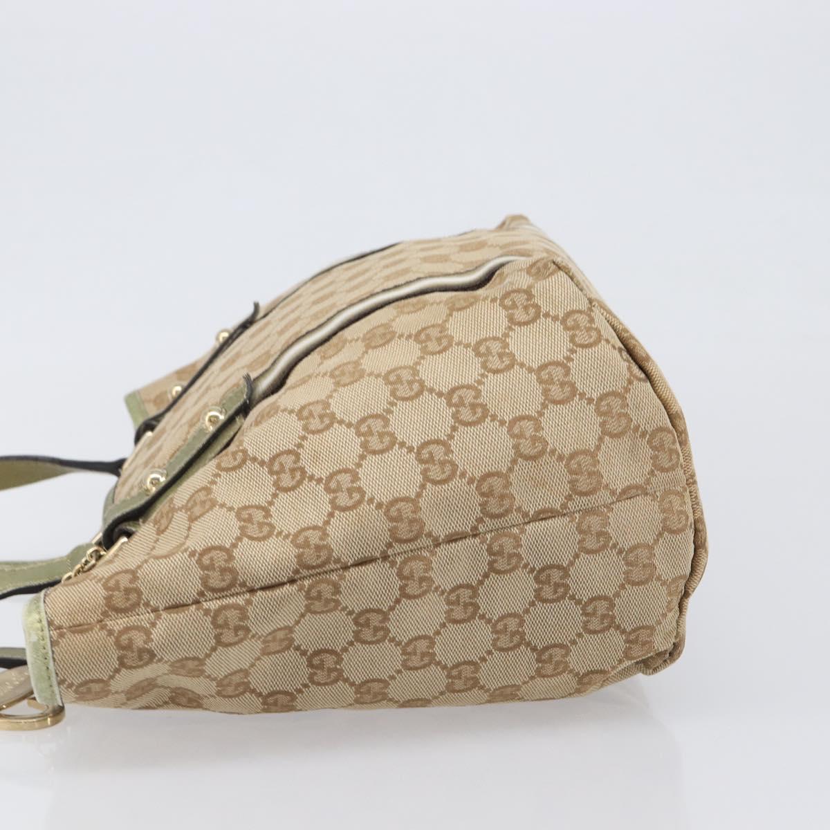 GUCCI GG Canvas Tote Bag Beige Gold Tone 137396 Auth 202117