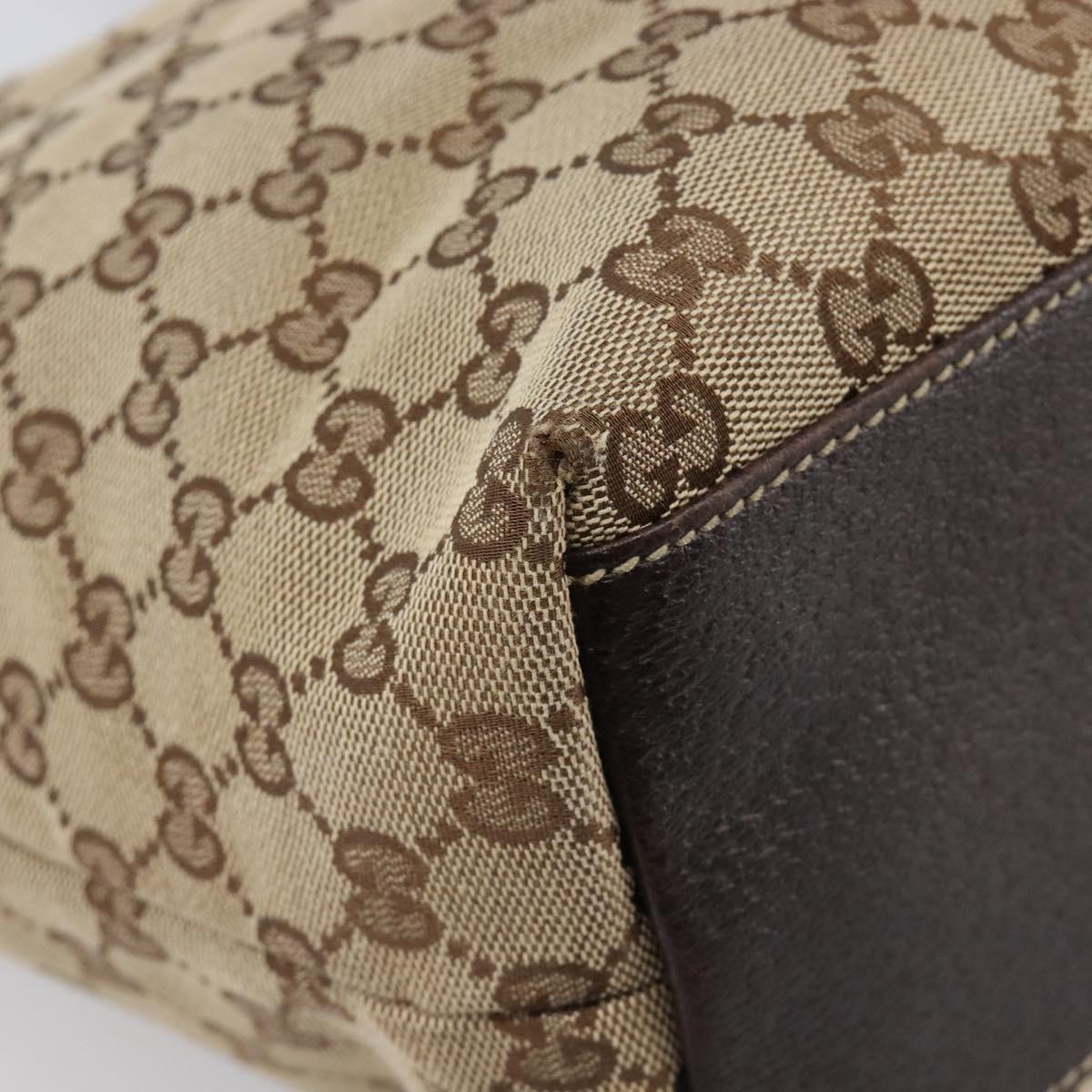 GUCCI GG Canvas Tote Bag Beige Gold Tone 153009 Auth 202120