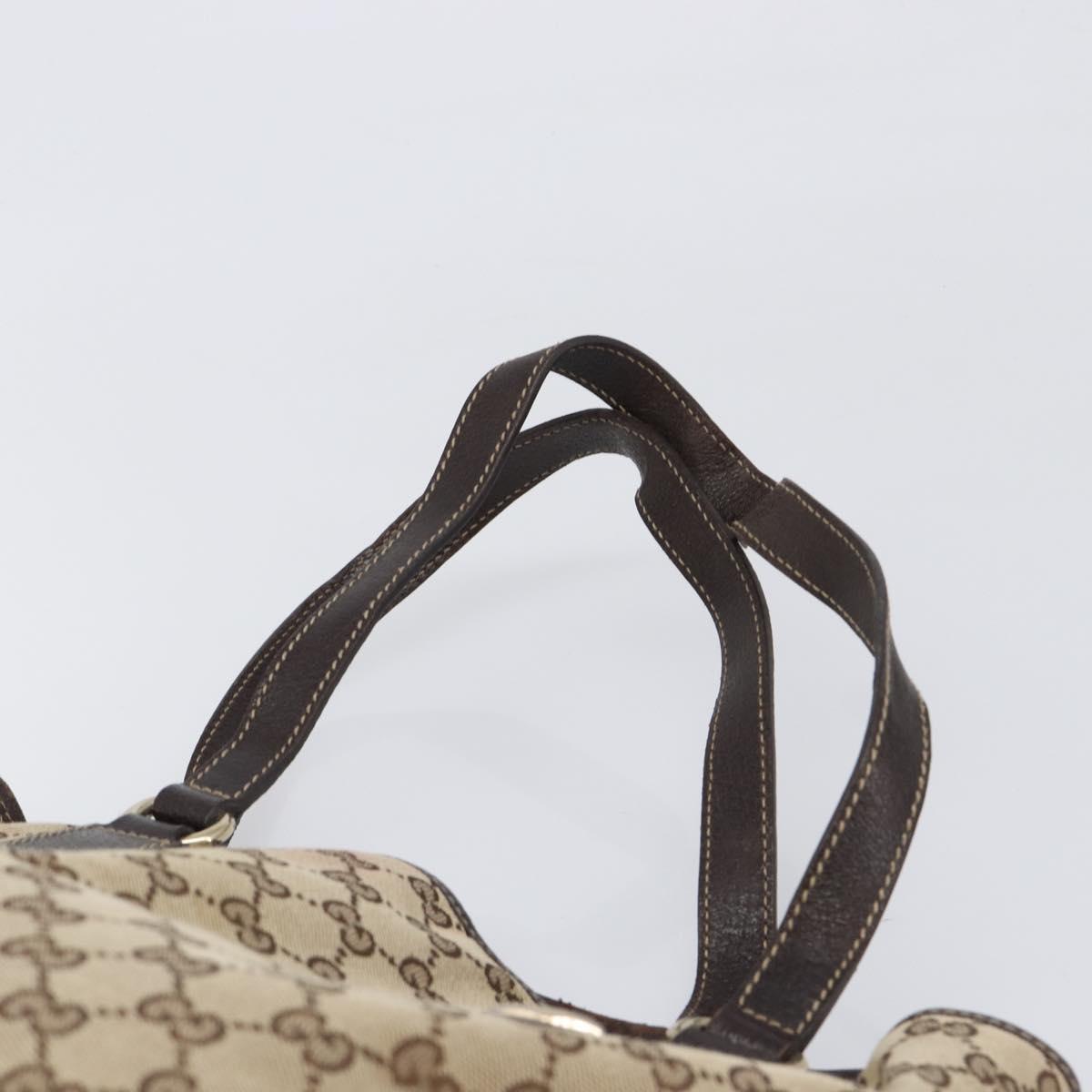 GUCCI GG Canvas Tote Bag Beige Gold Tone 153009 Auth 202120