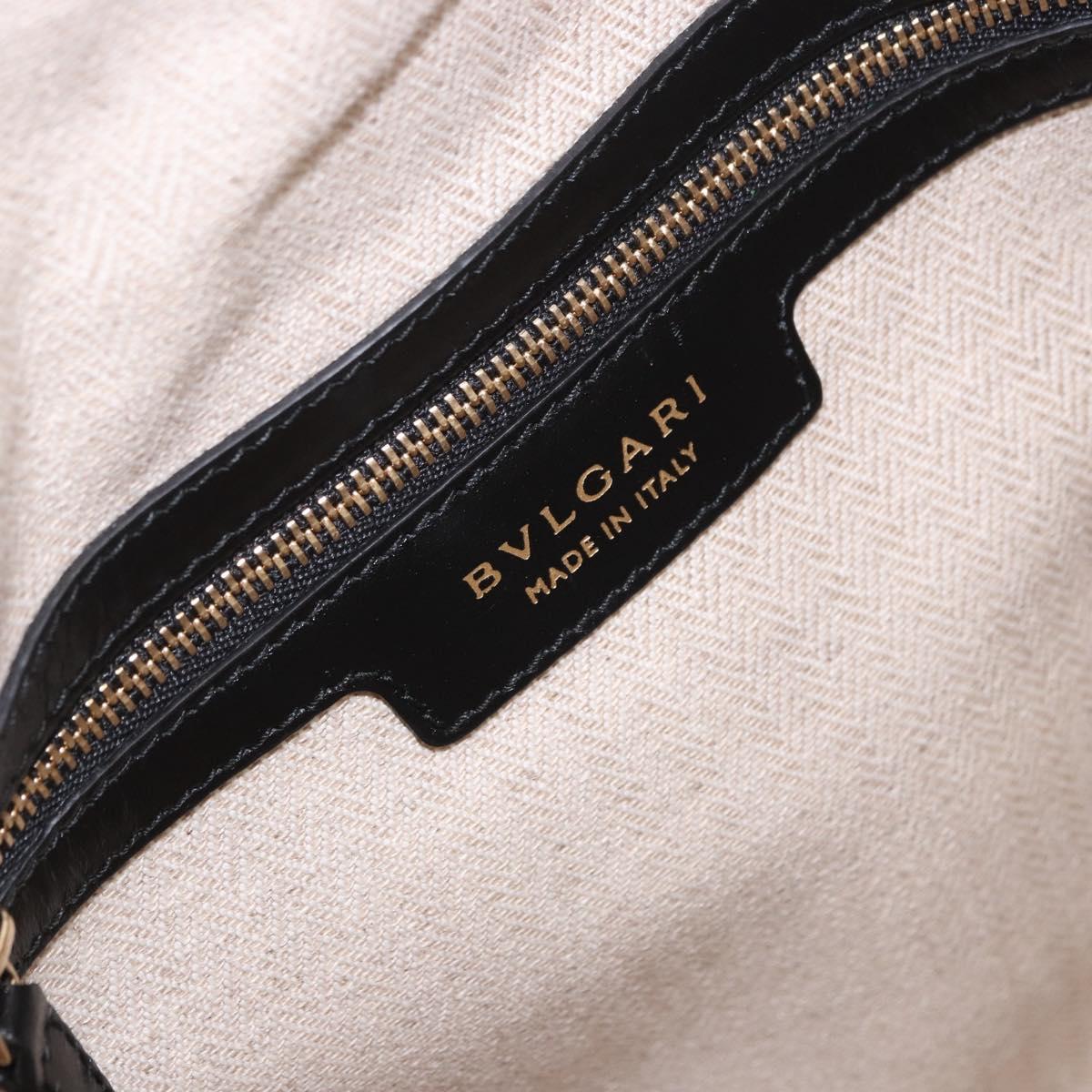 BVLGARI Hand Bag Canvas 2way Beige Gold Tone Auth 202121A