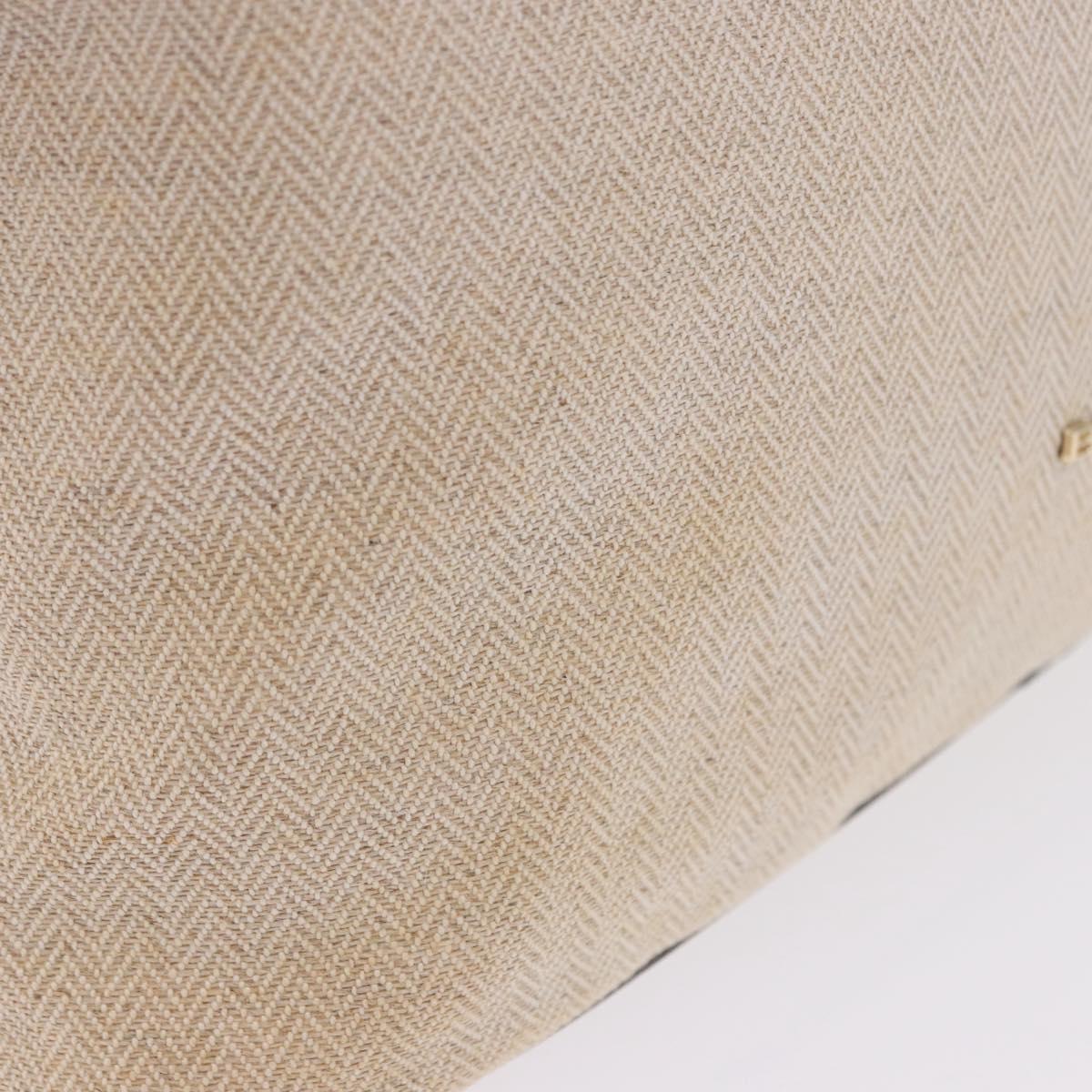 BVLGARI Hand Bag Canvas 2way Beige Gold Tone Auth 202121A