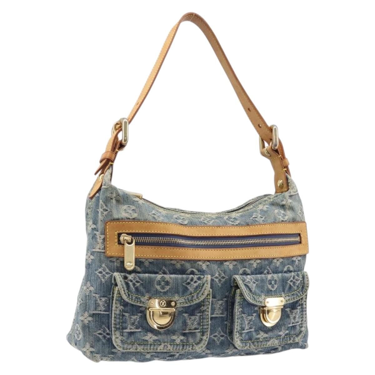 LOUIS VUITTON Monogram Denim Buggy PM Shoulder Bag Blue M95049 LV Auth 202125V