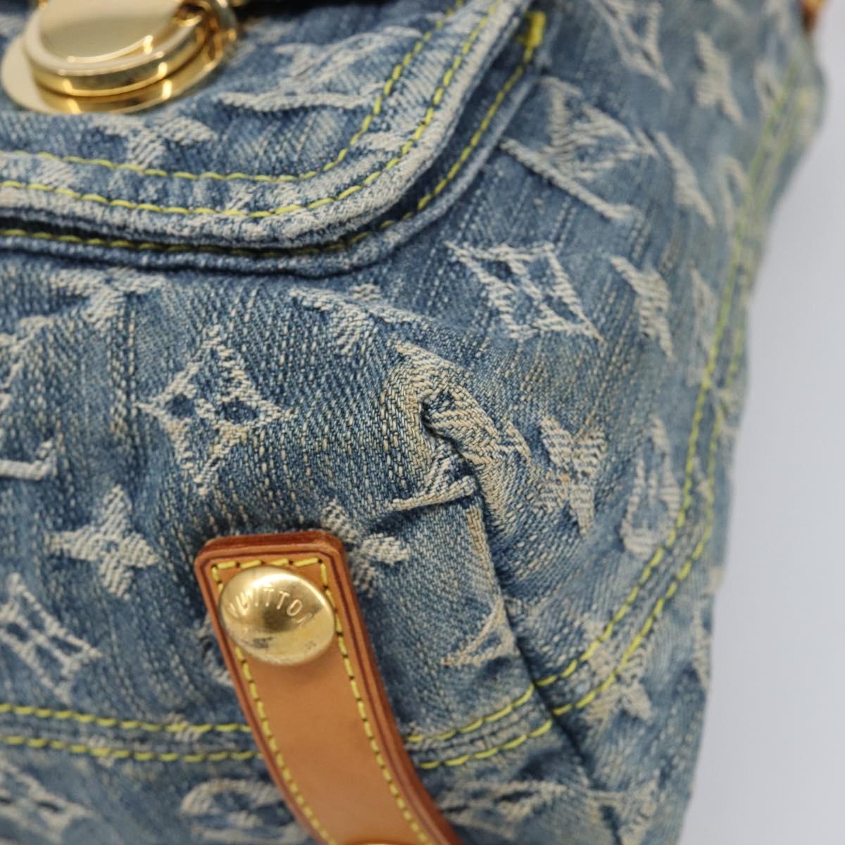 LOUIS VUITTON Monogram Denim Buggy PM Shoulder Bag Blue M95049 LV Auth 202125V