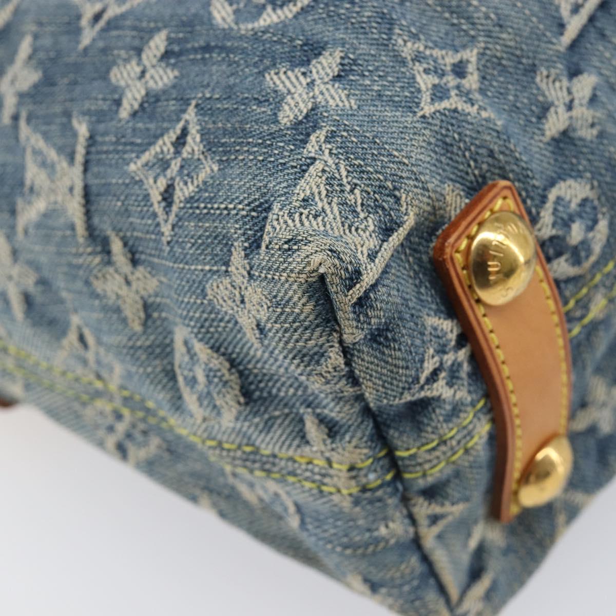 LOUIS VUITTON Monogram Denim Buggy PM Shoulder Bag Blue M95049 LV Auth 202125V